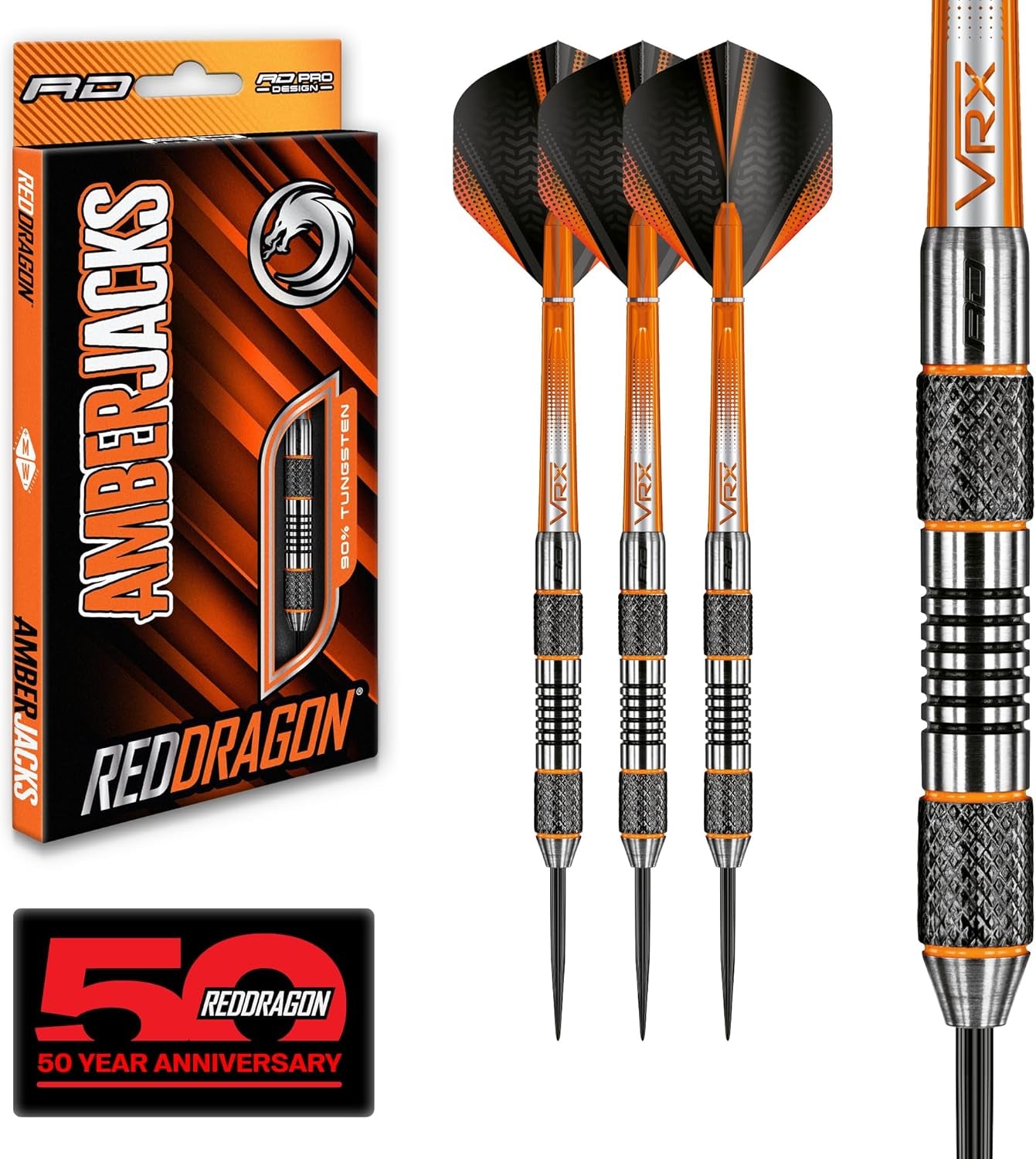 Amberjack Series Darts Set with Flights and Shafts (Stems)