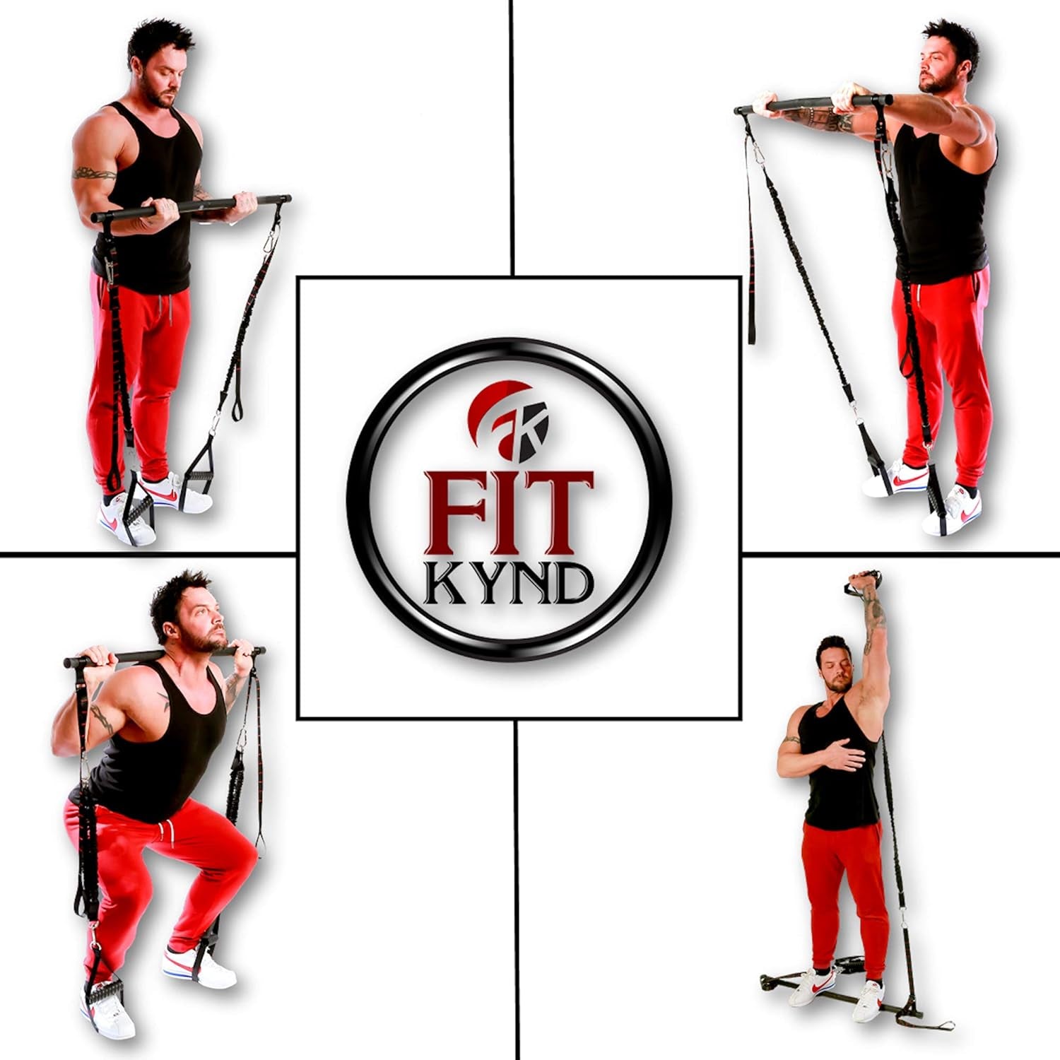 Pilates Bar with Resistance Bands - Premium | Portable Home Workout Equipment for Men/Women | at Home Workout Resistance Bands | Adjustable Length Resistance Band Straps | Full Body Workout