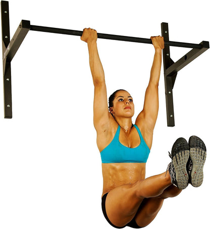 Heavy Duty Ceiling or Wall Mountable Pull up Bar Gym Quality, 600Lb Capacity, Standard Size for (9-Ft Ceilings) or Wall Mountable